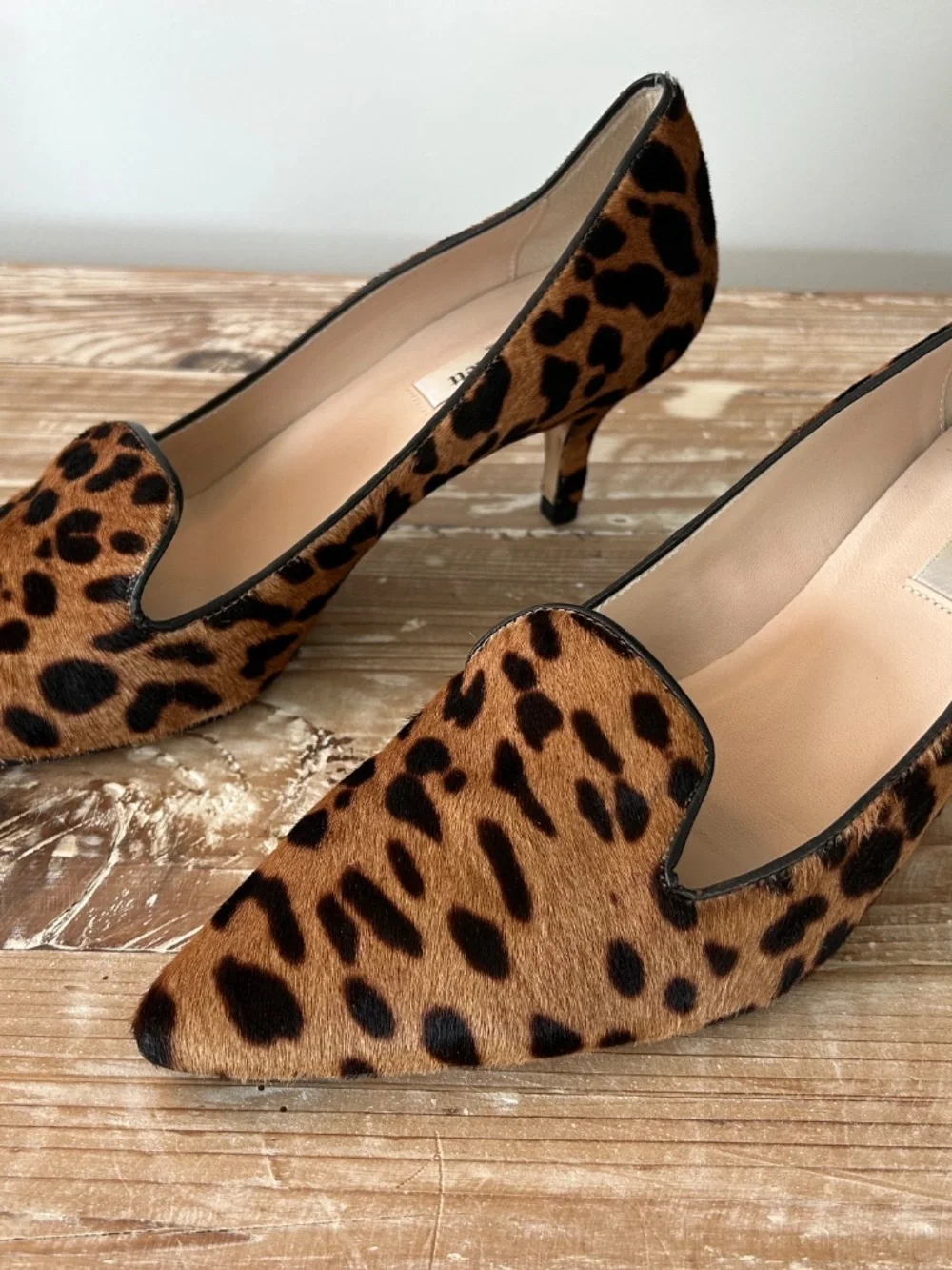 L.K. Bennett London Marie Leopard Calf Hair Heels Sz 40 - EUC